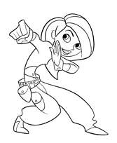 coloriage kim possible a l attaque